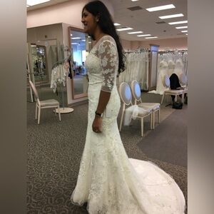 Oleg Cassini White Lace Wedding Dress